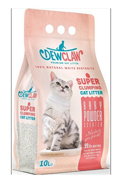 DEWCLAW PREMIUM CAT LITTER DewClaw Super Clumping Cat Litter 10L – Baby Powde...