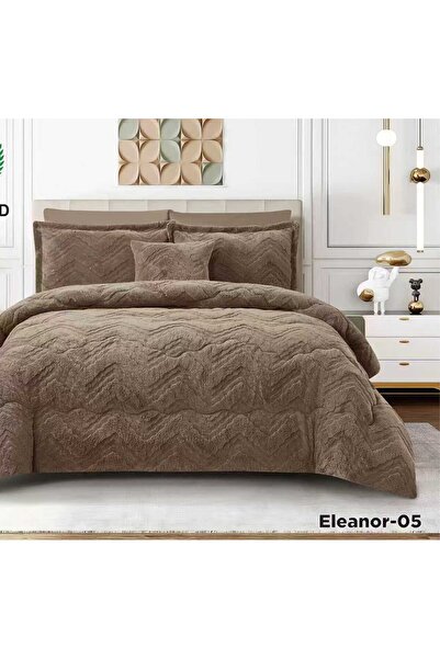 alzawia Luxurious double winter bedspread with faux fur and velvet lining, perfect for winter weather.