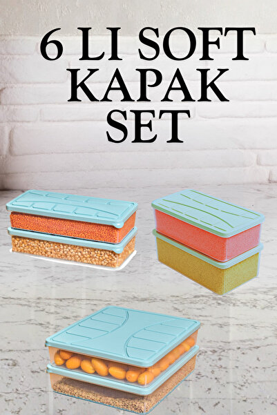 SUPERPUP Set of 6 with Soft Lid Green Storage Container Freezer Container Food Storage