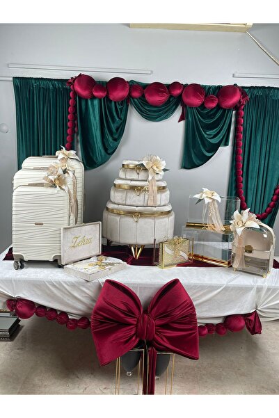 Benjamin Çeyiz KAPİÇİNO ÇEYİZ BOHÇA SETİ GELİN BOHÇASI PLEKSİ FANUS SANDIK SETİ