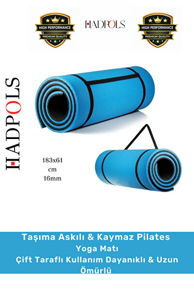 HadPols #PilatesMatı 16mm Çift Taraflı Kalın Yumuşak Yoga Fitness Aerobik Kay...