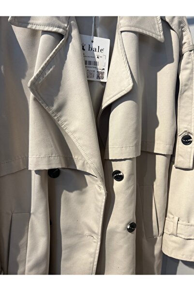 Bulutbutik1 Kadın Aller Detaylı Kuşaklı Cepli Astarlı Trençkot