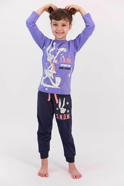 Lola & Bugs Bunny Set de pijamale pentru fete Snow Indigo cu licență Bugs Bunny