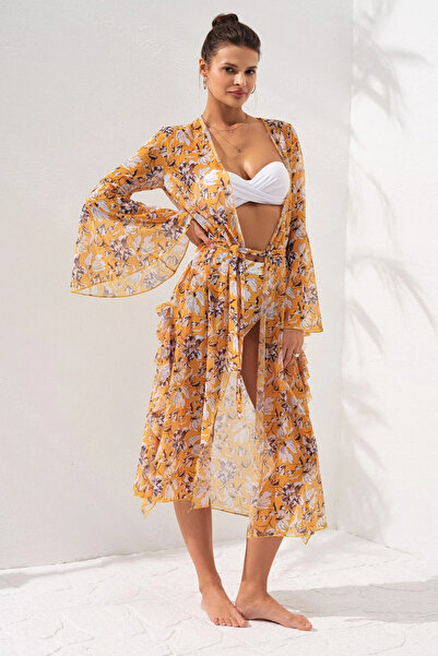 Pierre Cardin Belden Bağlamalı Elbise Pareo Bloom 231804-d