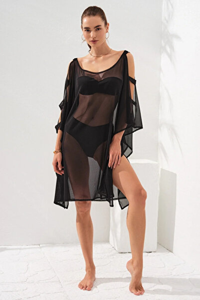 Pierre Cardin Λεπτομερές τουνίκ με λουράκι Pareo Black 231802