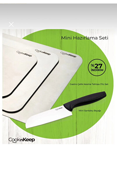 CooknKeep Gastro Steel Cutting Board and Knife