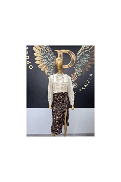 OEM GOLD SEQUIN MIDI SKIRT - GOLD, ONE SIZE FITS ALL