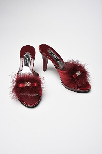 MİSS AYZA İÇTEN GELEN ŞIKLIK Gc 175 Feather and Stone Detailed Women's Bridal Dowry Gift House Slippers