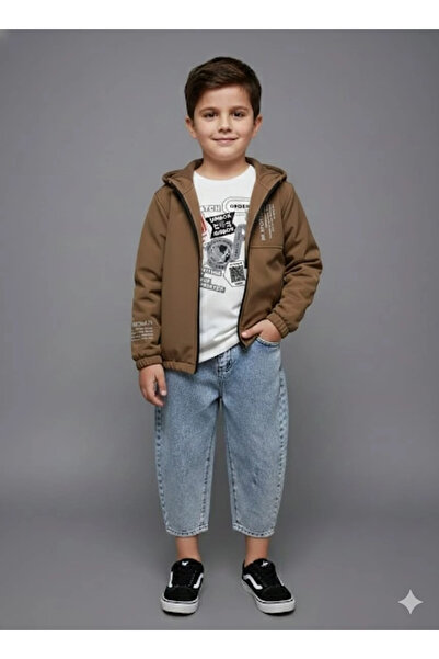 Yonca Çocuk Barkod Kids 60324 Boys Cardigan Combed Cotton Pants 3-Piece Set