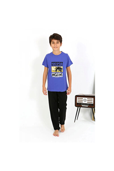 Narnuga Mi̇ray- Boys' Short Sleeve Combed Cotton Pajama Set Saks