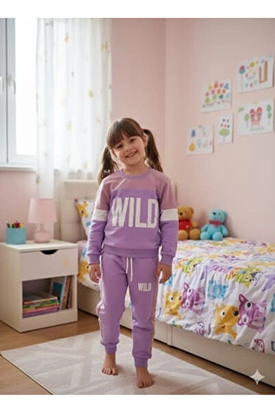 Yonca Çocuk Lusana Unisex Top and Bottom Set Combed Cotton Set Tracksuit Paja...