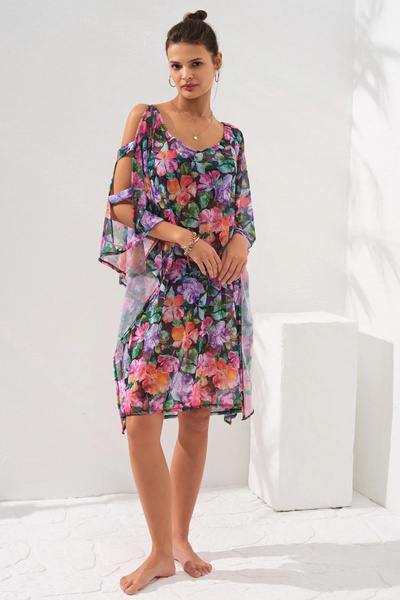 Pierre Cardin Λεπτομερές τουνίκ με λουράκι Pareo Violet 231802-d