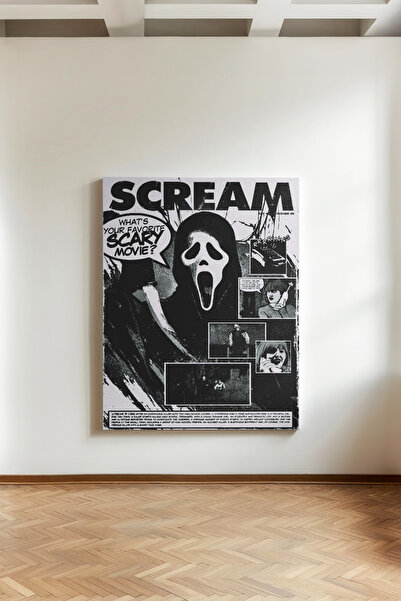 Kanvaspera Scream Çığlık Ghostface - Kanvas Tablo - Retro Korku Filmi Posteri...