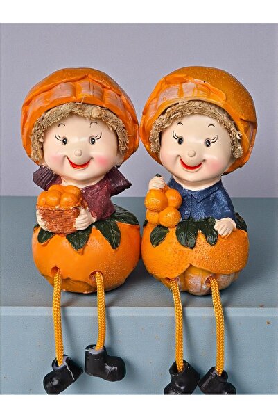 ELSELİFE Ayakları Sallanan Neşeli Muz Kafalar Biblo 2’li Set Dekoratif Obje E...