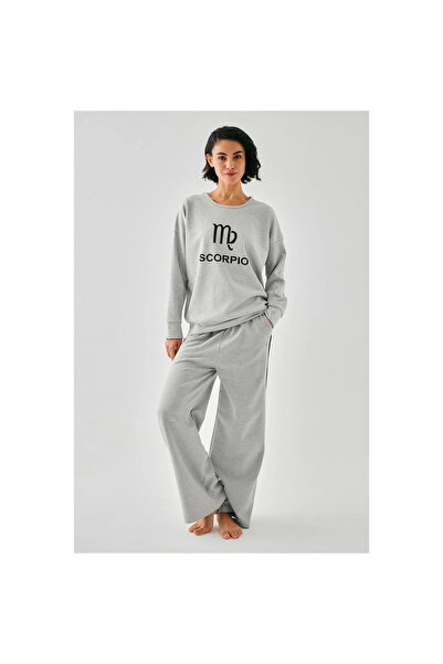 Narnuga Mi̇ray- Women's Gray Scorpio O Oversized 2 Thread Tracksuit Home Wear...