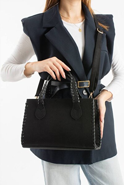 SHIKIRTI Geantă de mână și de umăr pentru femei, din piele de căprioară, cu o...