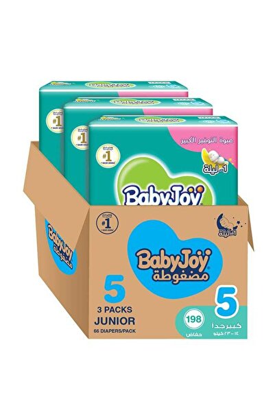 Baby حفاضات جوي، مقاس 5، لوزن 14-23 كجم، 198 قطعة