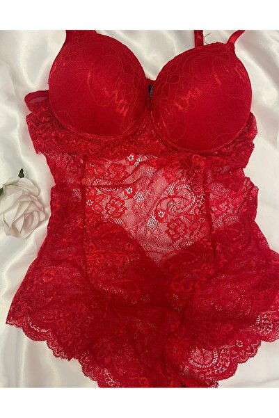 Dantelya Homewears Dantelli Dolgulu bodysuit Babydoll