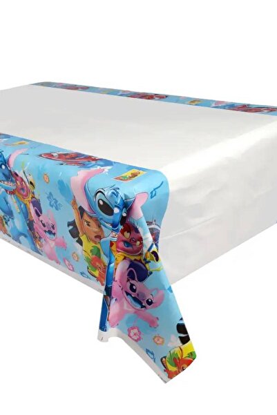 party world Stitch Theme Table Cover 108×180cm – Blue Cartoon Birthday Party Tablecloth