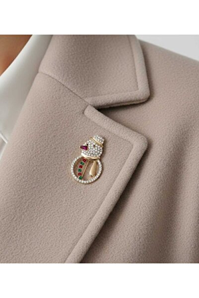 Sparkling Snowman Brooch