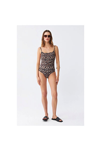 Narnuga Mi̇ray- Women's Ethnic Patterned Thin Strap Bodycon Swimsuit