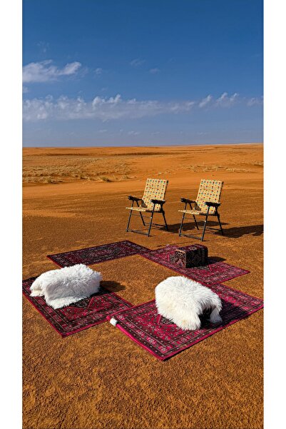 Segadty 3 Al-Qaws Travel Mats with 2 lightweight, foldable chairs for camping, outdoor trips, majlis 150x80