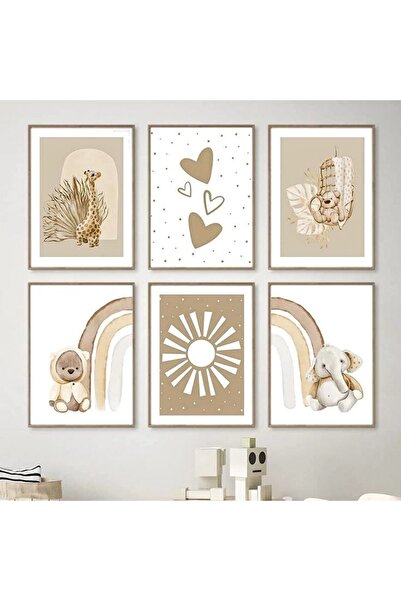 VOBA STORE Set de picturi minimaliste cu imprimare MDF cu aspect de rama cu t...