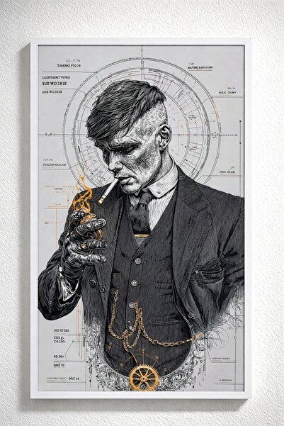 BuzzDesigns Peaky Blinders – Tommy Shelby Teknik Sanat Tablosu (Çerçeveli)