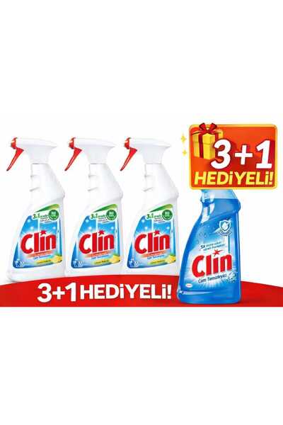 Clin Cam Temizleyici Sprey 500 ml llimon 3 adet hediyeli