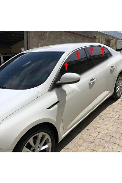 Kml34tuning55 Renault Megane 4 Sedan Krom Cam Üst Çıtası 2016-2020 8 Parça+Ya...