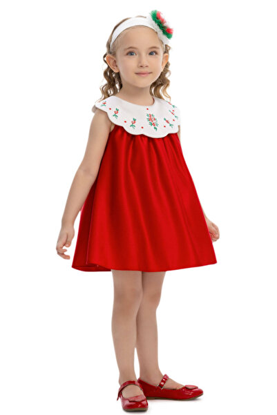 Pamina 36097PR فستان طفلة باللون الأحمر