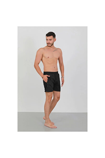 Narnuga Mi̇ray- Men's Zippered Pocket Swim Shorts Black