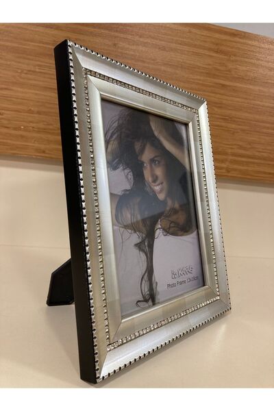 PLUS HOME Frame Photo Single Row of Stones Silver 13X18 cm