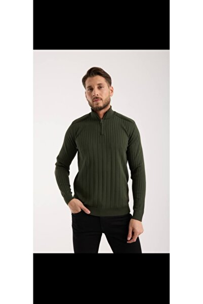 Cinar erkek giyim Mock Neck Zipper Sweater Men's Knitwear