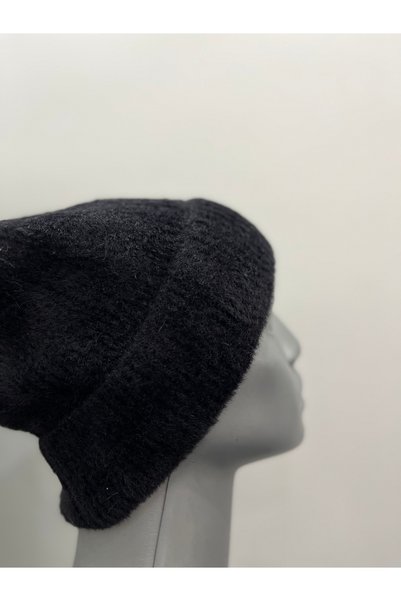 Butik Beretă pufoasă din țesătură acrilică moale, cu franjuri și pene, pentru femei – Pălărie caldă de iarnă