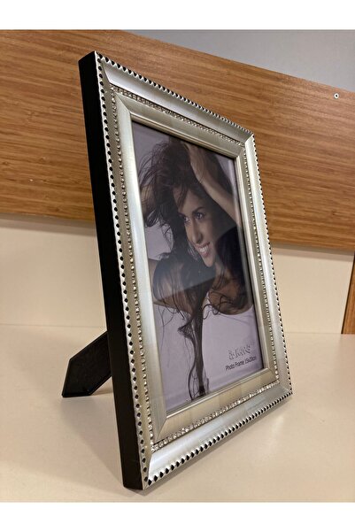 PLUS HOME Frame Photo Single Row of Stones 15X20 cm Silver