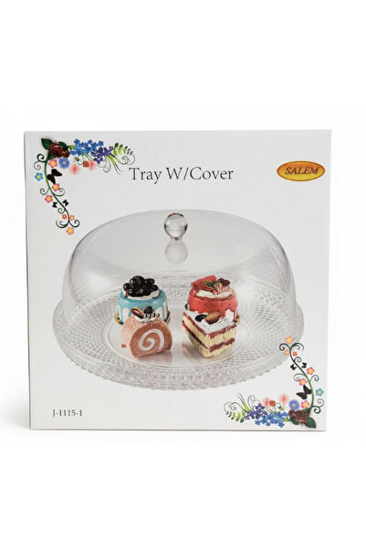 ALKHANBASHI Cake Plate with Cover – 33 × 33 × 19 cm