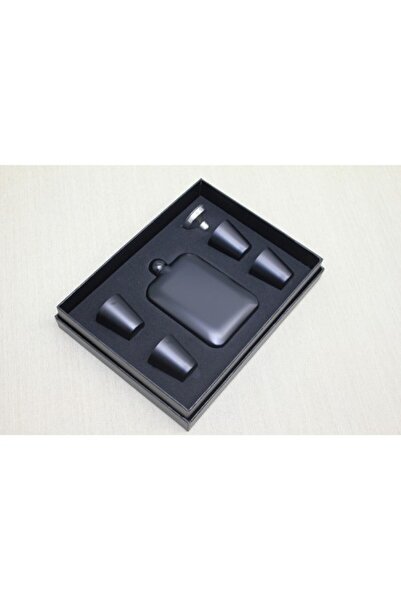 Kızıltoprak 4 Shot Glass Flask Set Black High Quality Stainless Steel 1St Class