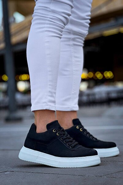 Zapatos حذاء رياضي رجالي من الجلد السويدي برباط للاستخدام اليومي طراز KB-X20 SBT - أسود