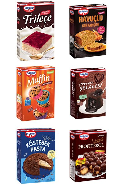 Dr. Oetker 6 ‘Lı Avantaj Set(Muffin,Profiterol,Köstebek Pasta,Trileçe,Havuçlu...