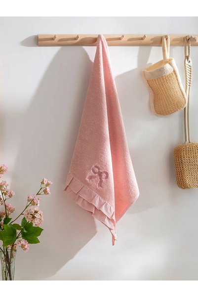 LC Waikiki Lcw Home Pink Bow Embroidered Face Towel 50X80 cm