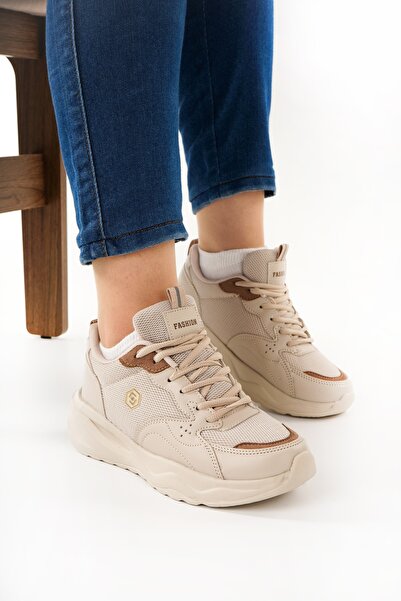 Babetty Casual Women's Sneaker Lace-Up Lightweight Thick High-Soled Walking Breathable Sports Shoes Orthopedic