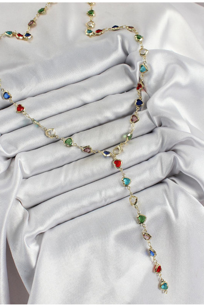 stainles steel Kalpli Çelik Gold Y Kolye