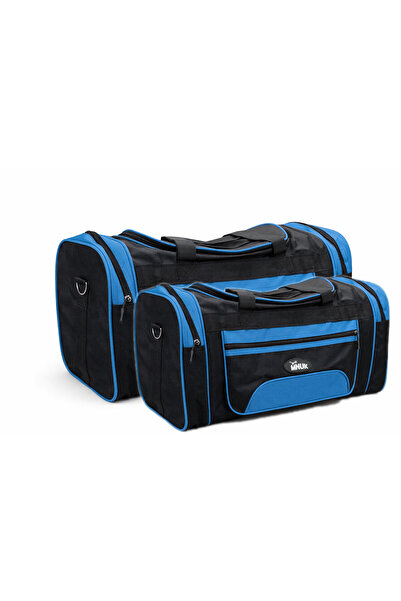 Mnuk Travel Duffel Bag Carry on Bag with Shoes Compartment for Men and Women-Medium-20+22 BLUE