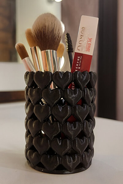 END Design 3D Printing Heart Patterned Organizer |   Makeup and Desk Organizer Pen Holder with 2 Different Size Options