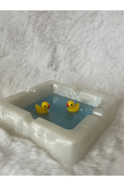 Handmade Ördek Temalı Epoksi Küllük ( dört oyuklu)