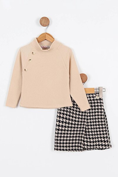 Egelite Girl's Sweater with Shorts Skirt and Half Turtleneck Blouse, 3-11 Yea...