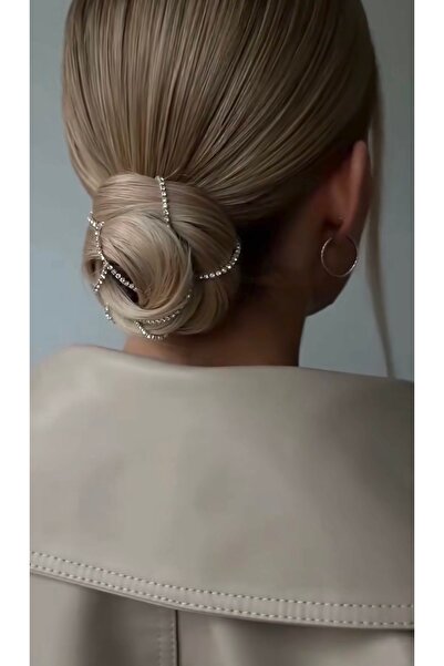 ERDESIGNN Жіноча 2-шарова каменна шпилька для волосся з каменями, імпортний а...