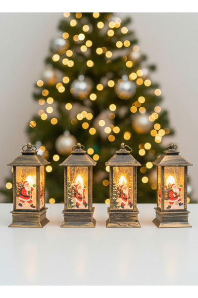 SUPPLIER Set of 4 LED Christmas Candles with Batteries Included | Santa Claus Holiday Design | Flameless Vint