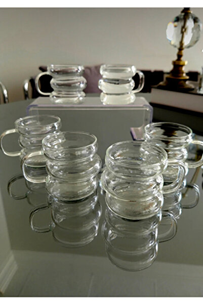 Como Set of 6 Pinterest Borosilicate Presentation Mug Cups